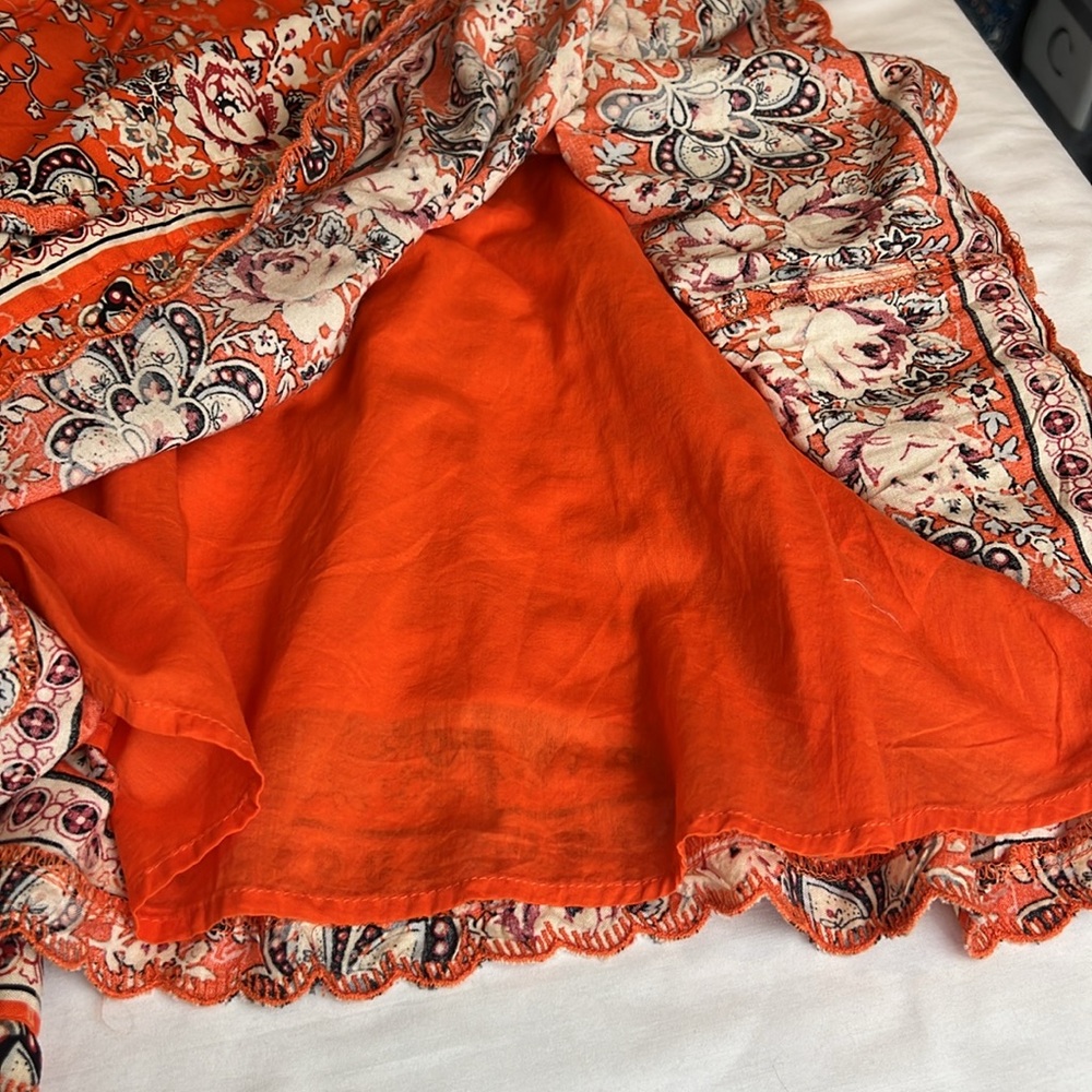 Urban outfitters Hanna Scallop Babydoll Floral Boho Peasant Hippie Dress SZ M - Picture 11 of 13